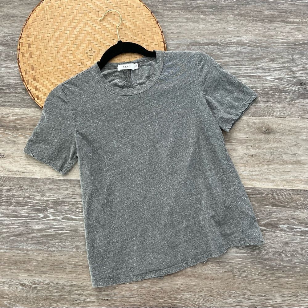A.L.C. Gray heathered split back tee‎